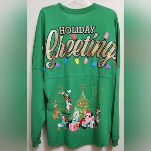Disneyland Disney 2XL XXL Green Christmas Mickey Minnie Peter Pan Spirit Jersey